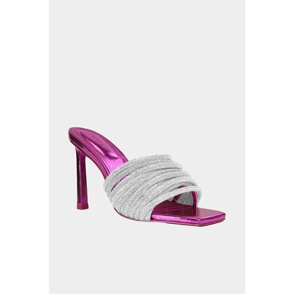 Jonathan Simkhai Lena Metallic Multi Crystal Strap Size 38 / 7.5 NEW
